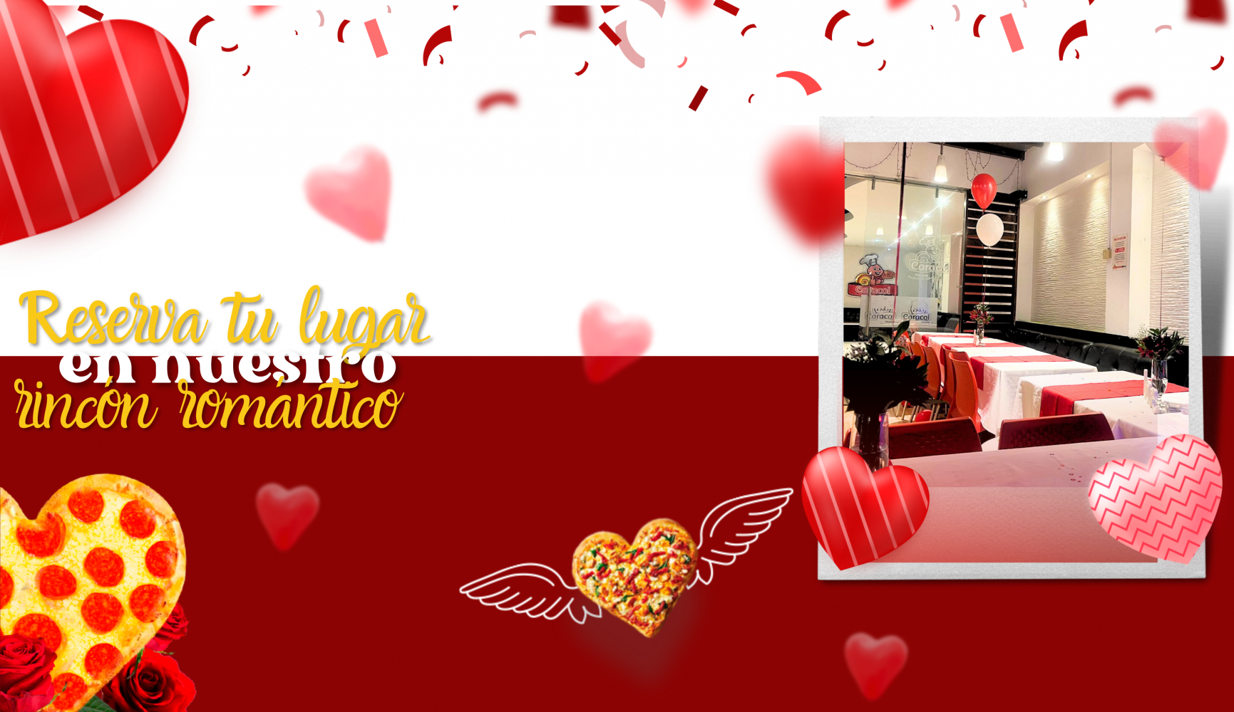 Reserva tu lugar en nuestro rincón romantico - Caracol Pizzería